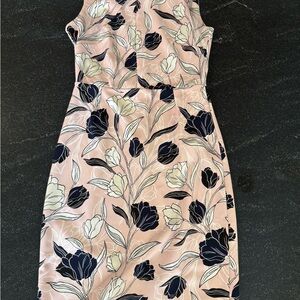 Floral Sleeveless Dress - Pink and Black